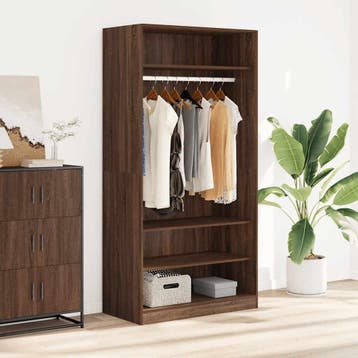 vidaXL Kledingkast 100x50x200 cm bewerkt hout bruin, Verzenden, Nieuw