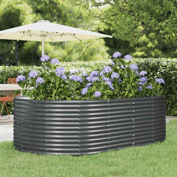 vidaXL Verhoogde tuinbak antraciet 212x140x68 cm, 100 cm of meer, Verzenden, Nieuw, Metaal