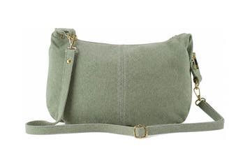 Genuine Leather Handtas Groen, Verzenden, Zo goed als nieuw, Groen