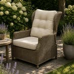 Ibiza lounge tuinstoel verstelbaar bruin wicker | naturel, Tuin en Terras, Tuinstoelen, Ophalen of Verzenden, Nieuw, Wicker