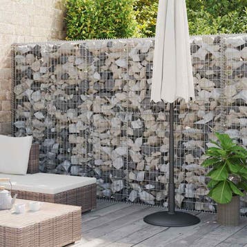 vidaXL Schanskorfmuur met deksels 900x30x200 cm, Tuin en Terras, Verzenden, Nieuw, IJzer, 2 meter of meer