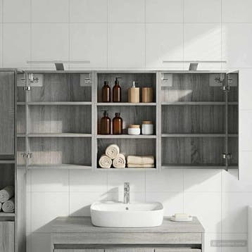 vidaXL Badkamerkastenset 3 pcs 126 x 16 x 62.5 cm Bewerkt, Verzenden, Nieuw