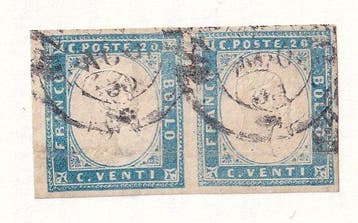 Italiaanse oude staten - Sardinië - augustus 1855 paar, Gestempeld