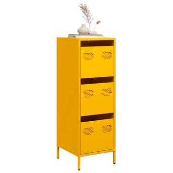 vidaXL buffetkast 39x35x103,5 cm staal mosterdgeel, Verzenden, Nieuw, Metaal
