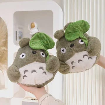 Schattige Totoro Pluche Knuffel met Lotusblad - Japans Kawai, Verzenden, Nieuw