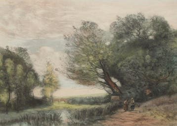 Richard Ranft (1862-1931) - Paysage avec pont et personnages
