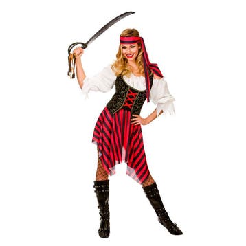 Piraten kostuum dames rood, Verzenden, Nieuw, Feestartikel