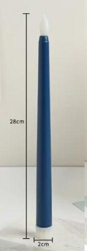 LEDkaars Warmwit / stuk realitische fonkelende vlam Blauw, Ophalen of Verzenden, Nieuw