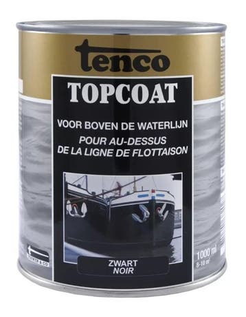 Tenco Topcoat Zwart - 2,5 liter - Lak voor boven de water..., Zwart, Nieuw, Ophalen of Verzenden, Lak