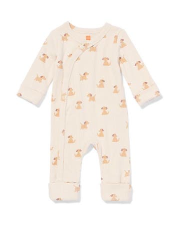 HEMA Newborn meegroei boxpakje rib dieren ecru, Verzenden, Nieuw