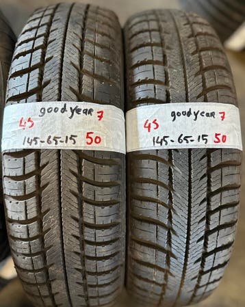 2x145-65-15 goodyear all season 7mm €50 per band 145 65 15, Ophalen, Gebruikt, 15 inch, 145 mm