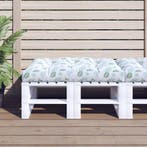 vidaXL Palletkussen bladpatroon 120x80x12 cm stof, Huis en Inrichting, Verzenden, Nieuw, Groen