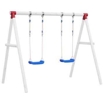 vidaXL Schommelset met 2 zitjes 38x16 cm polyetheen blauw, Verzenden, Nieuw