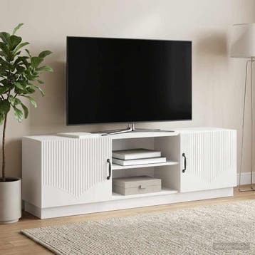 vidaXL TV-kast Hoogglans Wit 150 x 31 x 47 cm Bewerkt hout, Minder dan 50 cm, Verzenden, Nieuw, Minder dan 100 cm
