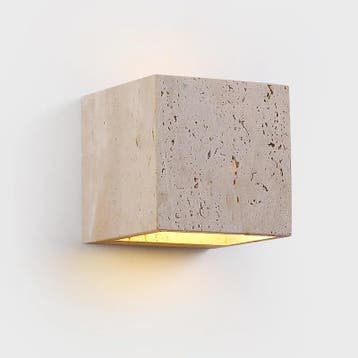 Vierkante Natuursteen Wandlamp Waterdicht Binnen Buiten, Huis en Inrichting, Lampen | Wandlampen, Verzenden, Nieuw