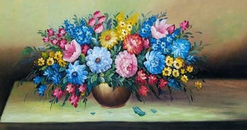Dutch school (XX) - Floral still life in vase - XL format