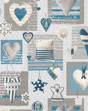 Katoen Blue Christmas, Hobby en Vrije tijd, Nieuw, Blauw