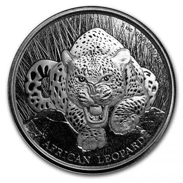 Ghana African Leopard 1 oz 2017 (50.000 oplage), Verzenden, Overige landen, Losse munt, Zilver