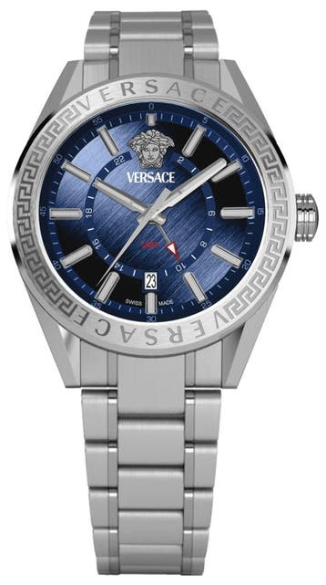 Versace VEAFA0424 V-Code GMT horloge 42 mm, Overige merken, Staal, Verzenden, Polshorloge