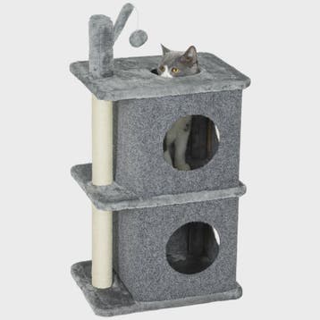 PawHut 3 Tier cat Tree Height 80 cm, Catchered Barb for Cats, Dieren en Toebehoren, Verzenden, Nieuw