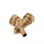 BONFIX messing knelkoppeling knie 15 met aftap, Ophalen of Verzenden, Nieuw