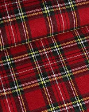 Polyester/Viscose Schotse Ruit Rood, Nieuw, Rood