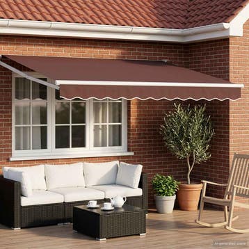 vidaXL Elektrisch Uittrekbaar Zonnescherm Bruin 3,5 x 2 m, Verzenden, Nieuw