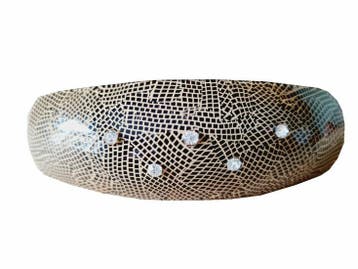 Patentspeld 9cm - Ovaal Model – Fantasieprint - Strass, Nieuw