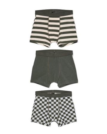 HEMA Kinderboxers strepen - 3 stuks grijs, Verzenden, Nieuw