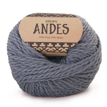 DROPS Andes Uni Colour - 8465 steengrijs - Wol Garen, Ophalen of Verzenden, Nieuw