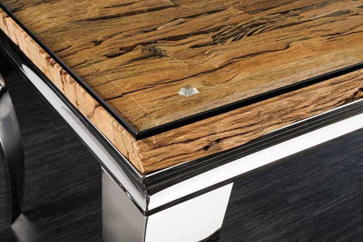 Console tafelblad BARRACUDA 140x45cm teakhout - 44374, Huis en Inrichting, Tafels | Sidetables, Ophalen of Verzenden