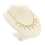 Gouden staafjes collier met parels (Ketting), Gebruikt, Overige kleuren, Ophalen of Verzenden, Met edelsteen