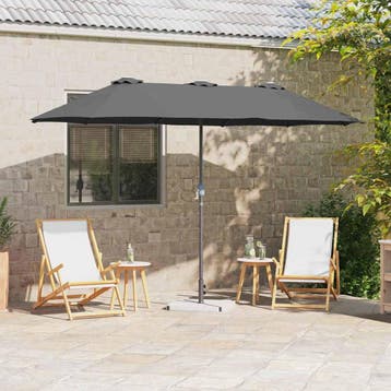 vidaXL Tuinparasol 370 x 197 x 239 cm Polyester en Aluminium, Verzenden, Nieuw, 1 tot 2 meter