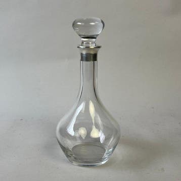 Karaf - Prachtig kristallen karaf met Zilveren manchet, 1e, Antiek en Kunst, Antiek | Goud en Zilver