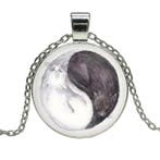 Fako Bijoux - Ketting - Cabochon - Yin Yang - Poezen Ring, Verzenden, Nieuw