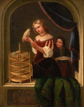 Caspar Netscher (1639–1684) - Young Woman at the Window,
