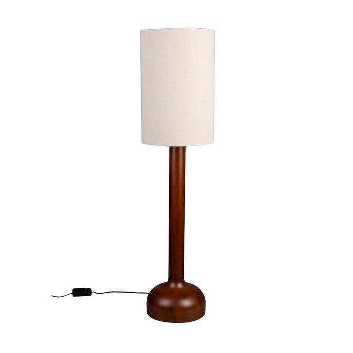 *WOONWINKEL* Dutchbone Jones Retro Design Vloerlamp Walnoot, Huis en Inrichting, Lampen | Vloerlampen, Nieuw, Verzenden