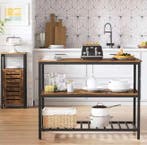 Keukenplank met Werkblad – 3 Lagen en Stalen Frame 120×60×90, Verzenden, Nieuw