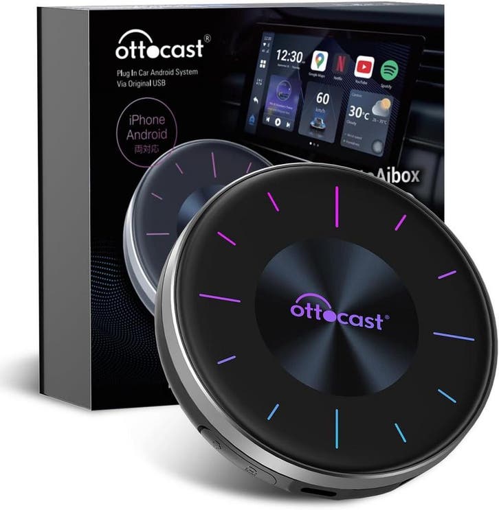 Ottocast P3 Ai-Box CarPlay Android Auto draadloze adapter, Auto diversen, Auto-accessoires, Nieuw, Ophalen of Verzenden