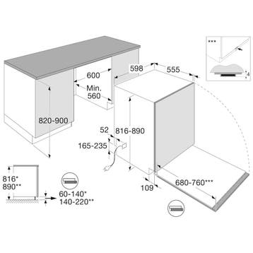 ETNA VW842N Inbouw Vaatwasser - 60 cm - 14 Couverts, Verzenden, Nieuw