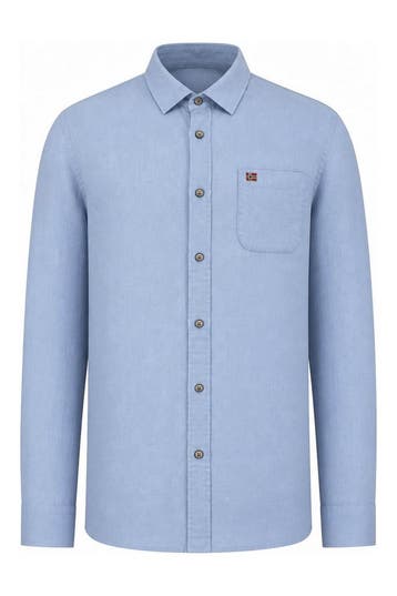 Napapijri Overhemd in maat M Blauw, Kleding | Heren, Verzenden, Zo goed als nieuw, Blauw, Napapijri