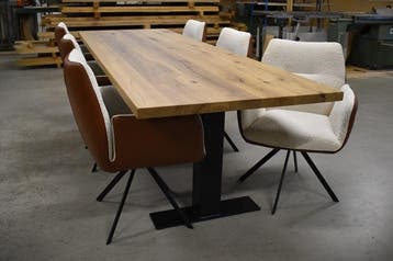 6 Danillo draaibare eetkamerstoelen memory stand leer / stof, Nieuw, Leer, Vijf, Zes of meer stoelen