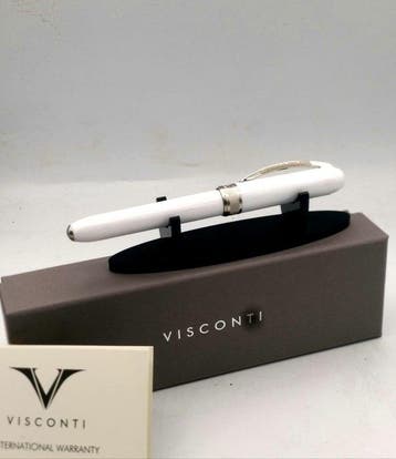 Visconti - Rembrandt White Marble Steel Nib F - Zonder, Nieuw