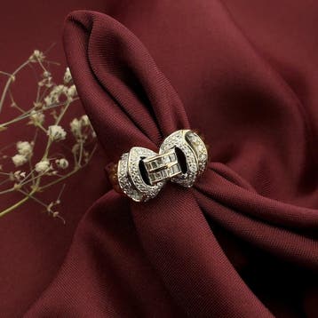 Gouden ring met diamanten; 0,74 ct., Gebruikt, Ophalen of Verzenden, 17 tot 18, Met edelsteen