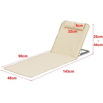 Strandmat Donostia met rugleuning set van 2 beige [en.casa], Verzenden, Nieuw