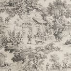 AA019 - Exclusief Toile de Jouy Grijs - Meubelstof - 250 cm
