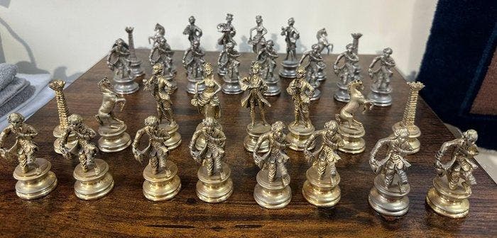 Schaakspel - Style Louis XV - Messing, Antiek en Kunst, Curiosa en Brocante