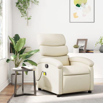 vidaXL Massagestoel van kunstleer in crèmekleur, Verzenden, Nieuw