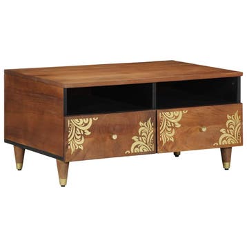 vidaXL Salontafel Honingbruin 80 x 54 x 40 cm Massief Mango, Huis en Inrichting, Verzenden, Nieuw, Overige houtsoorten, 50 tot 100 cm