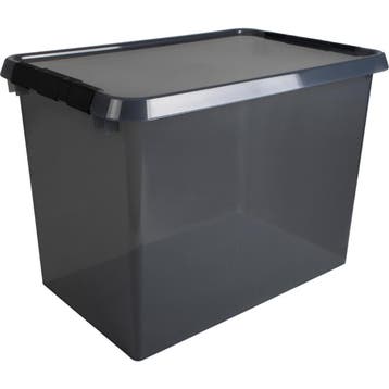 Opbergbox 72L - Transparant/Antraciet, Nieuw